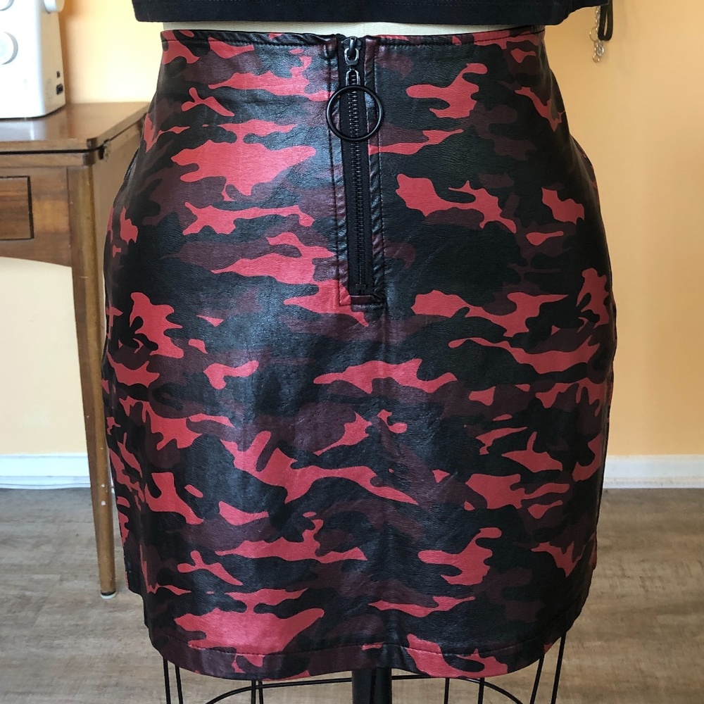 Pleather Camo Skirt